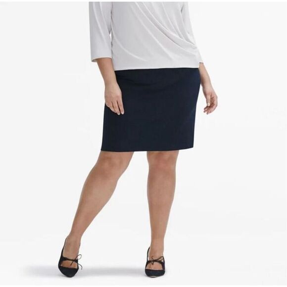 MM Lafleur Noho Galaxy blue elevated basics minimalist sz 14 pencil skirt - Picture 1 of 6